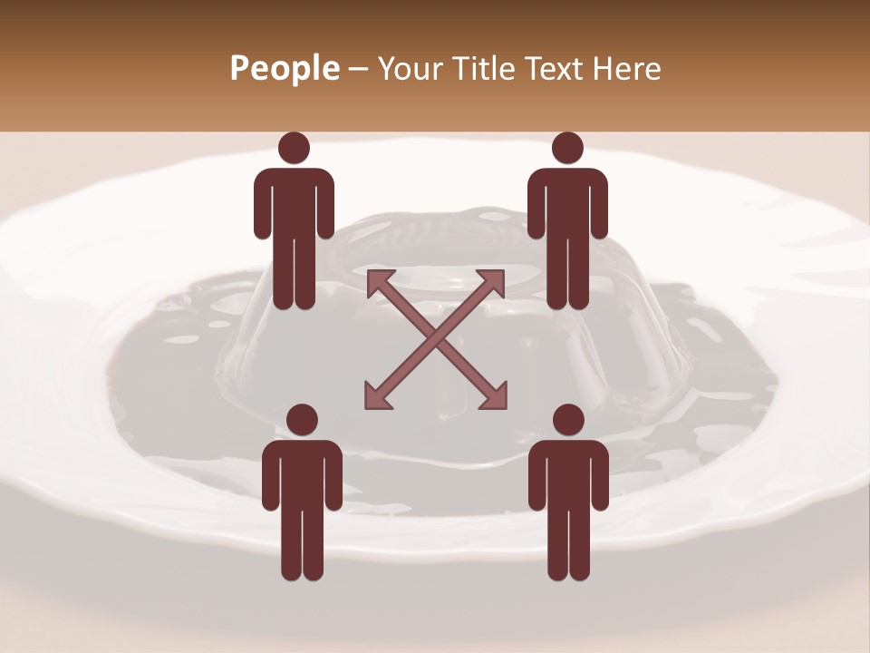 A White Plate Topped With A Chocolate Pudding PowerPoint Template