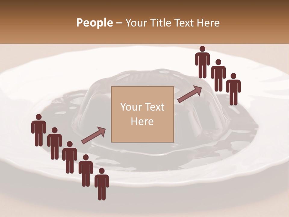 A White Plate Topped With A Chocolate Pudding PowerPoint Template
