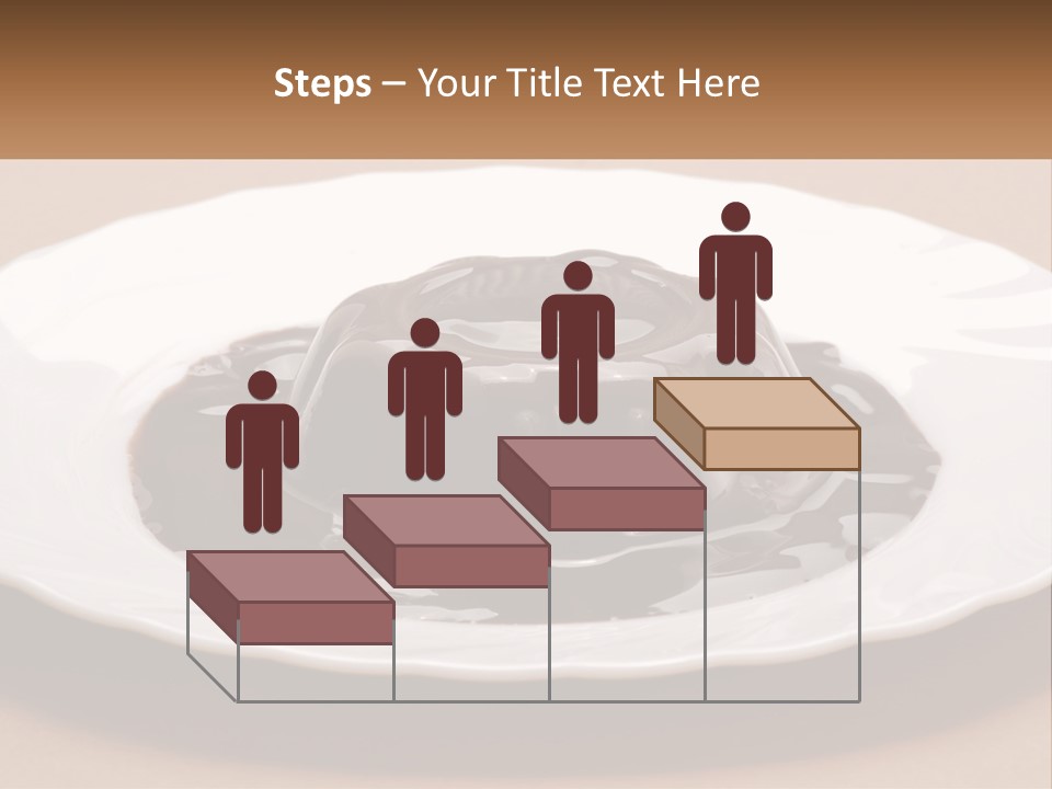 A White Plate Topped With A Chocolate Pudding PowerPoint Template