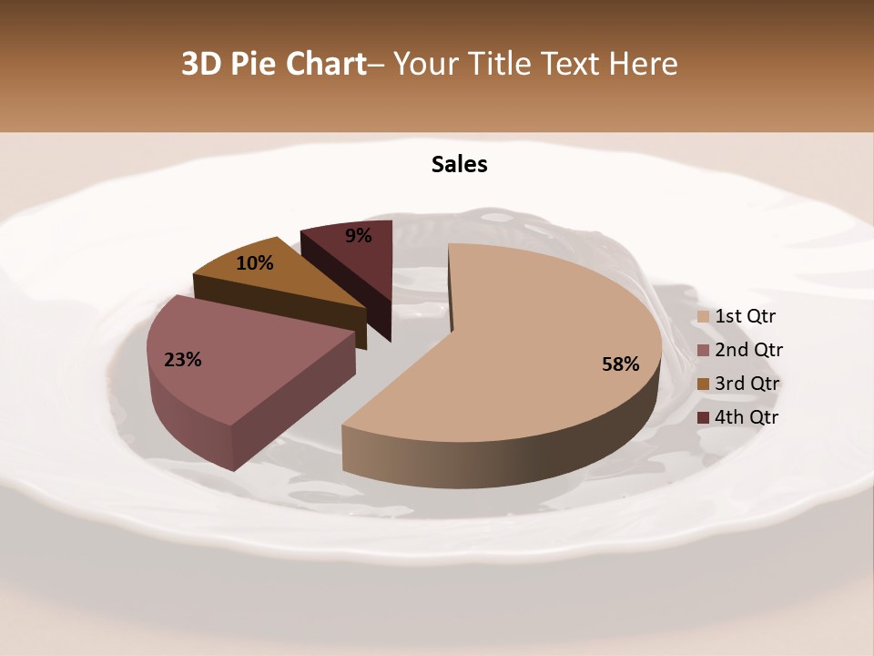 A White Plate Topped With A Chocolate Pudding PowerPoint Template