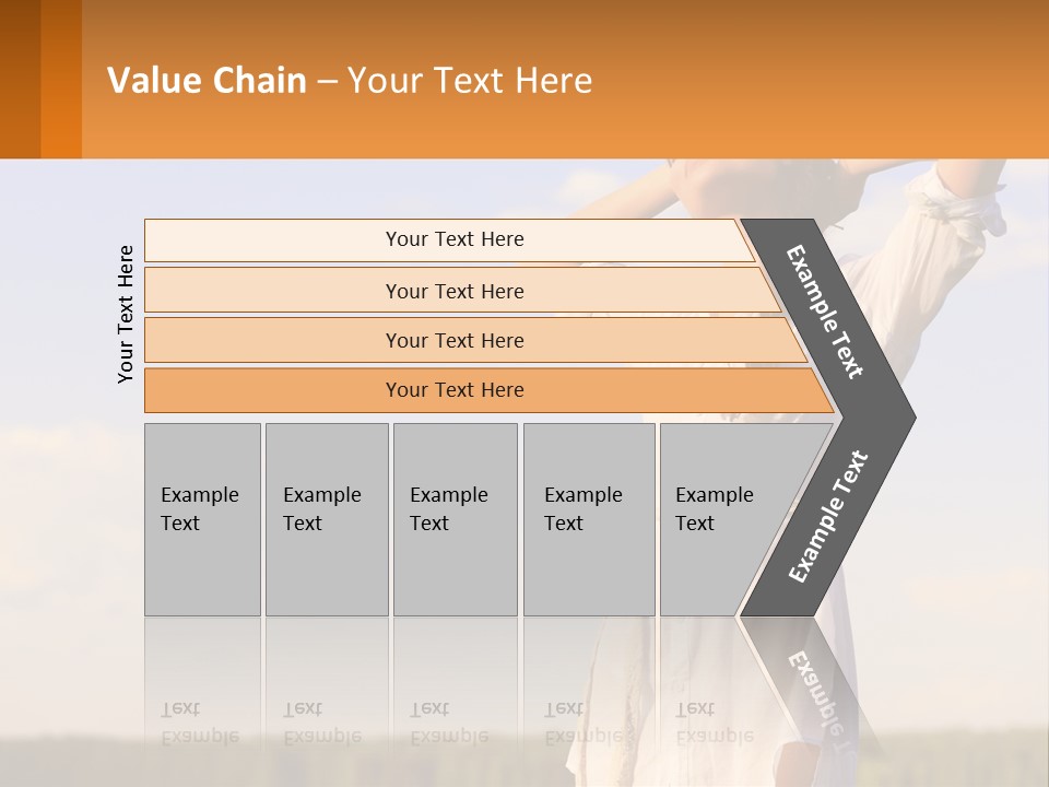 A Woman In A White Dress Is Holding Her Hands Behind Her Head PowerPoint Template