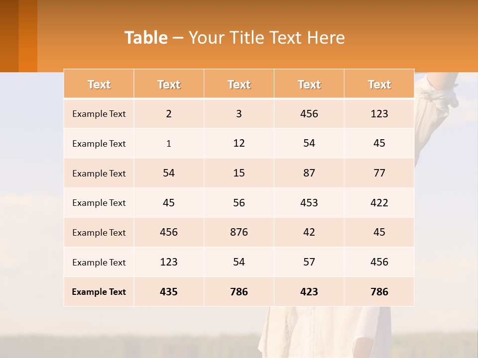 A Woman In A White Dress Is Holding Her Hands Behind Her Head PowerPoint Template