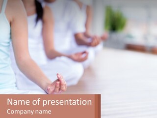 A Group Of People Sitting In A Yoga Position PowerPoint Template