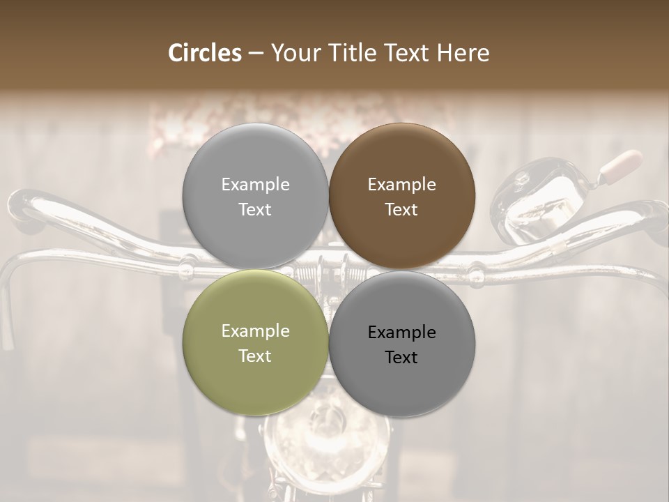 A Close Up Of A Bike Handlebar With Flowers In The Background PowerPoint Template
