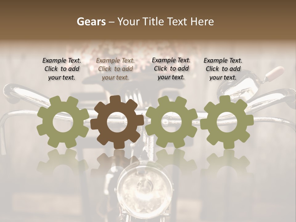 A Close Up Of A Bike Handlebar With Flowers In The Background PowerPoint Template