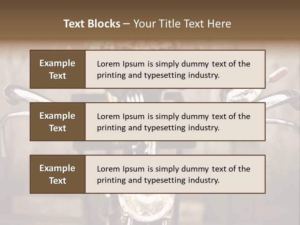 A Close Up Of A Bike Handlebar With Flowers In The Background PowerPoint Template