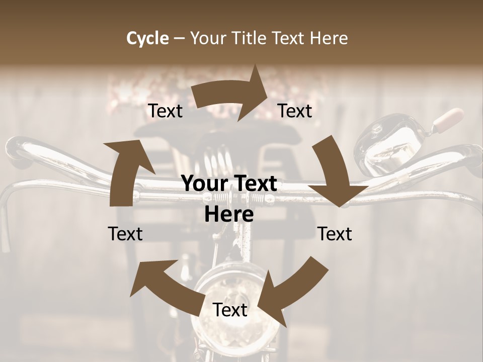 A Close Up Of A Bike Handlebar With Flowers In The Background PowerPoint Template