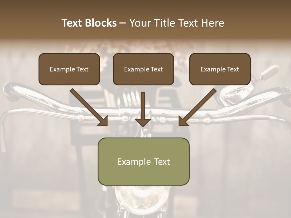 A Close Up Of A Bike Handlebar With Flowers In The Background PowerPoint Template