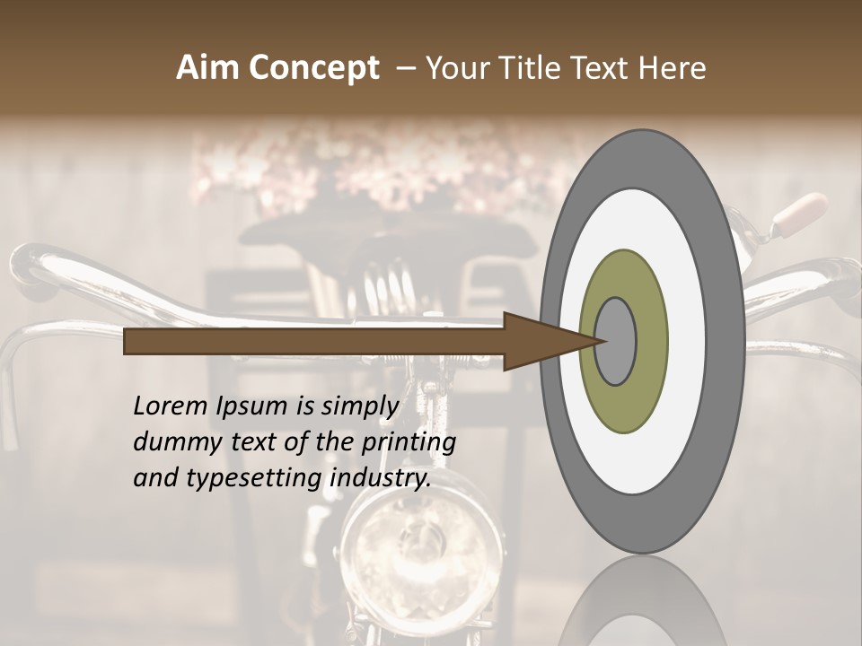 A Close Up Of A Bike Handlebar With Flowers In The Background PowerPoint Template