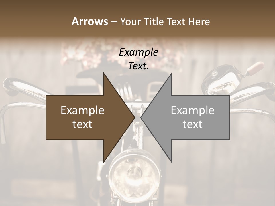 A Close Up Of A Bike Handlebar With Flowers In The Background PowerPoint Template