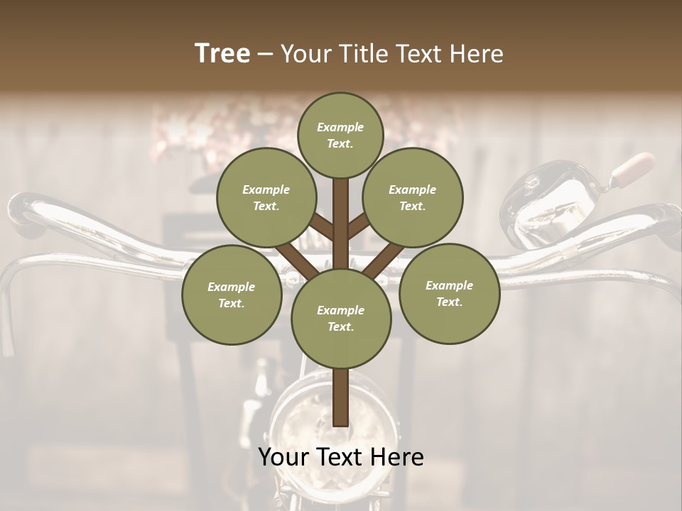 A Close Up Of A Bike Handlebar With Flowers In The Background PowerPoint Template