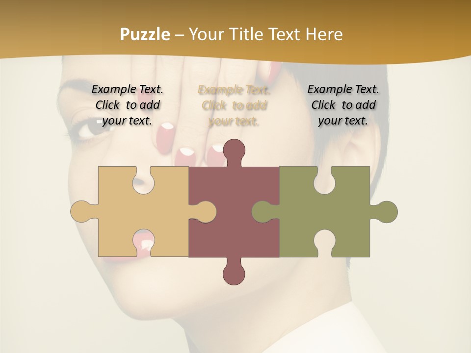 A Woman With Red Nail Polish On Her Nails PowerPoint Template