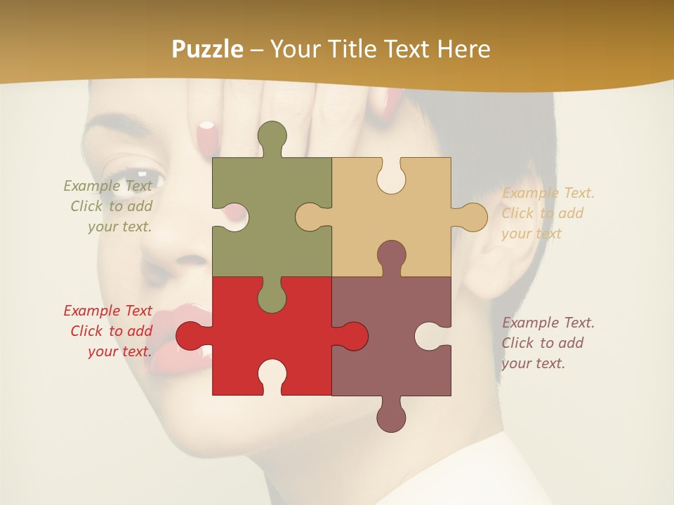 A Woman With Red Nail Polish On Her Nails PowerPoint Template