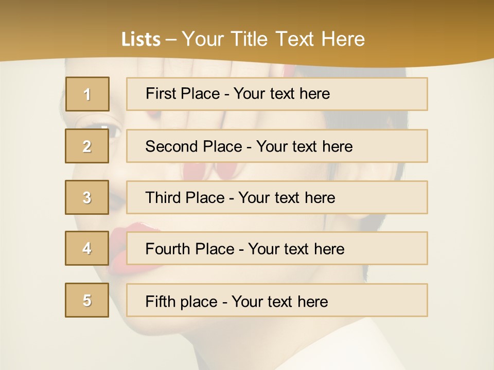 A Woman With Red Nail Polish On Her Nails PowerPoint Template
