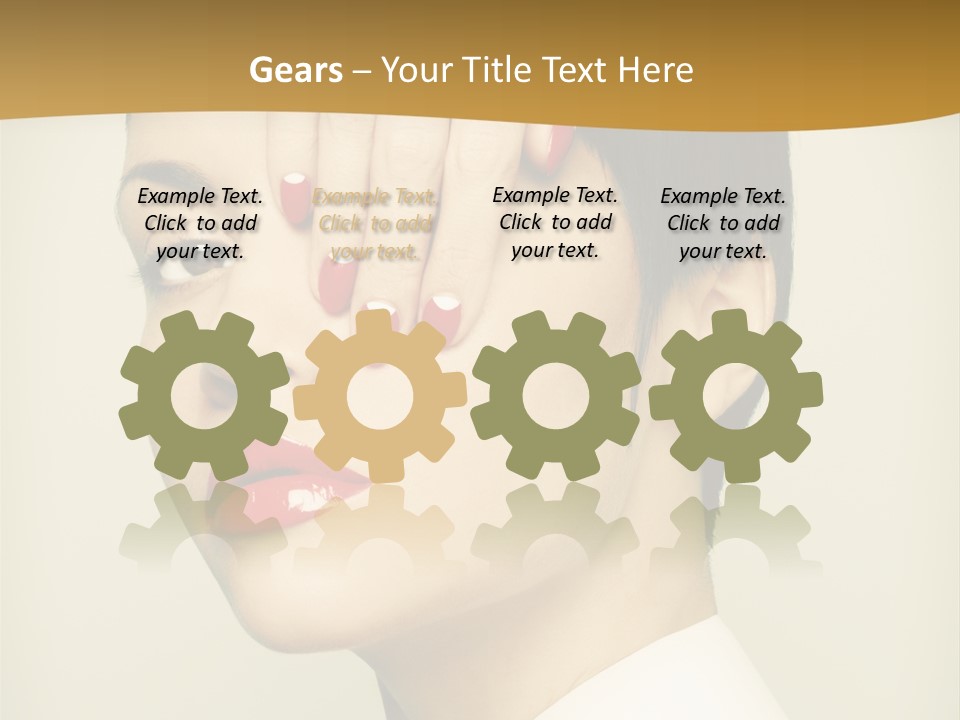 A Woman With Red Nail Polish On Her Nails PowerPoint Template