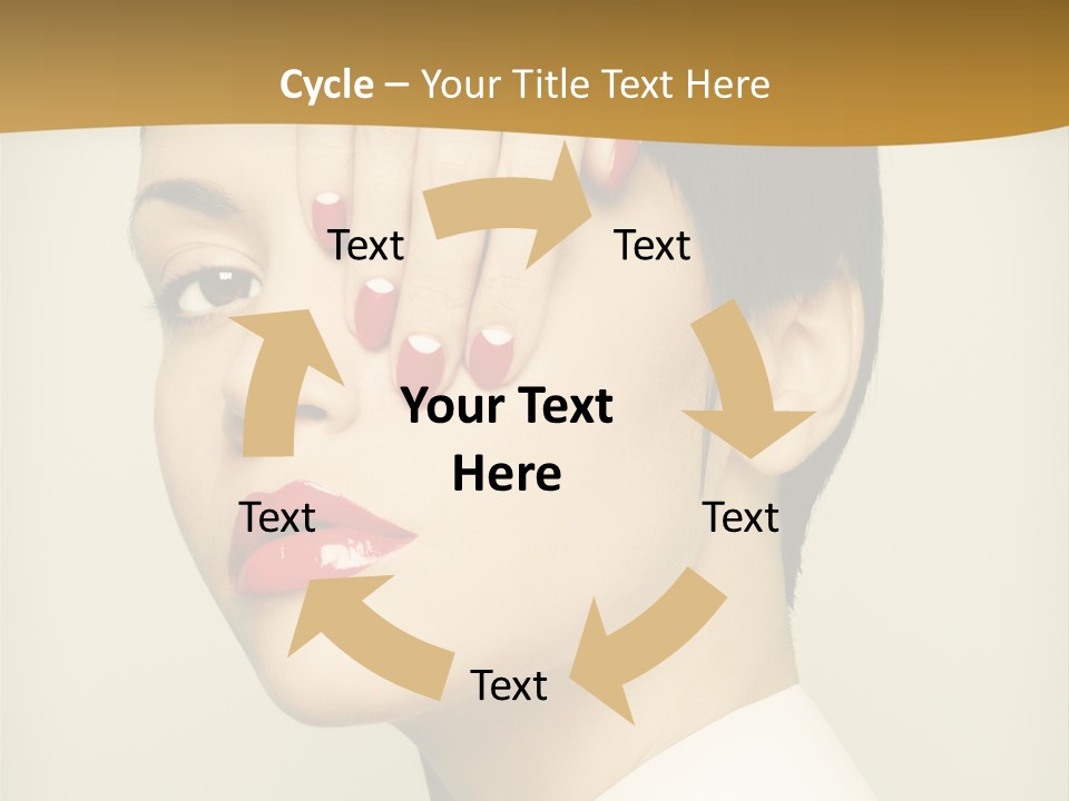 A Woman With Red Nail Polish On Her Nails PowerPoint Template