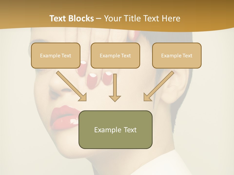A Woman With Red Nail Polish On Her Nails PowerPoint Template