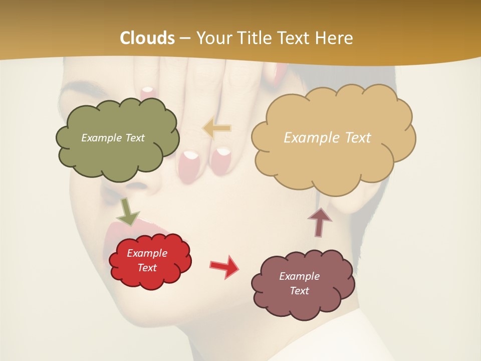 A Woman With Red Nail Polish On Her Nails PowerPoint Template