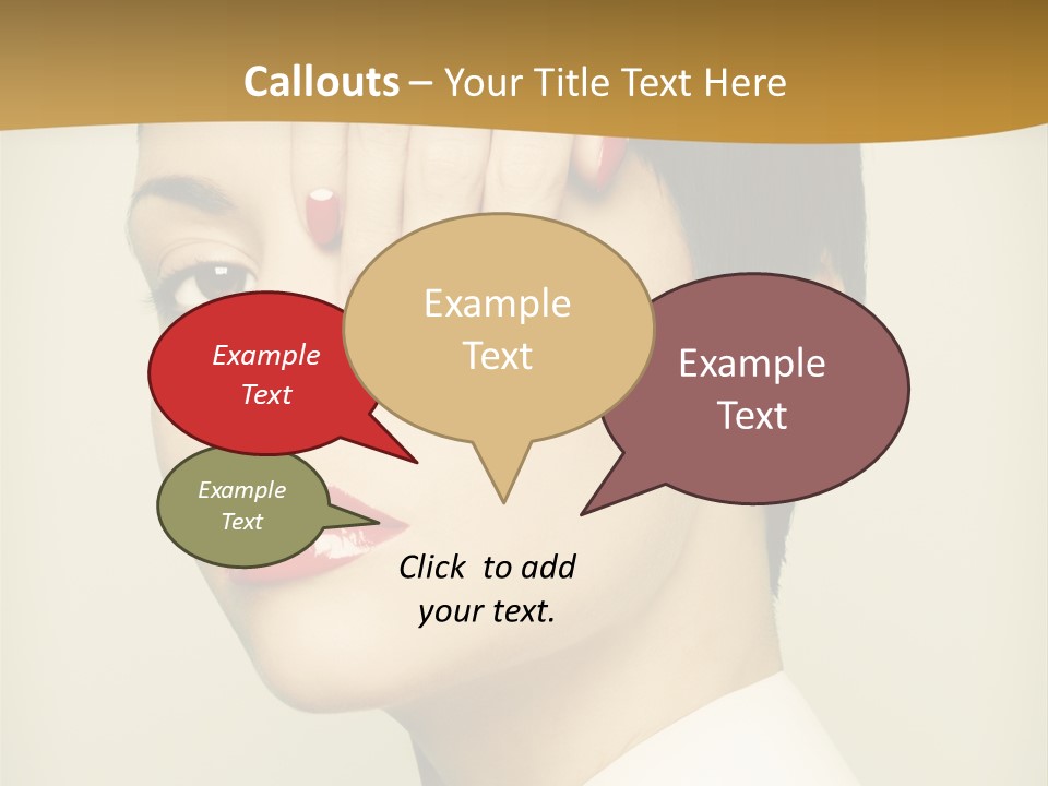 A Woman With Red Nail Polish On Her Nails PowerPoint Template