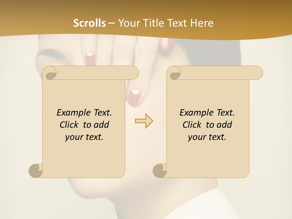 A Woman With Red Nail Polish On Her Nails PowerPoint Template