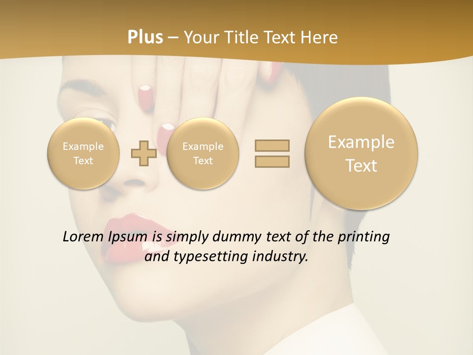 A Woman With Red Nail Polish On Her Nails PowerPoint Template