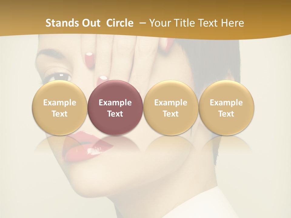 A Woman With Red Nail Polish On Her Nails PowerPoint Template