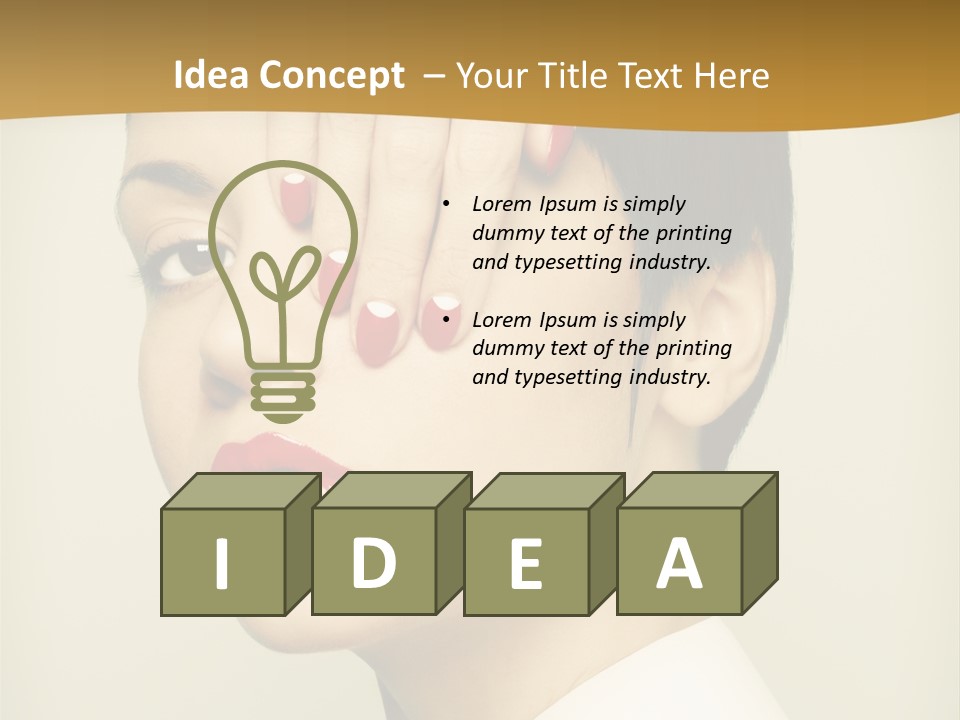 A Woman With Red Nail Polish On Her Nails PowerPoint Template