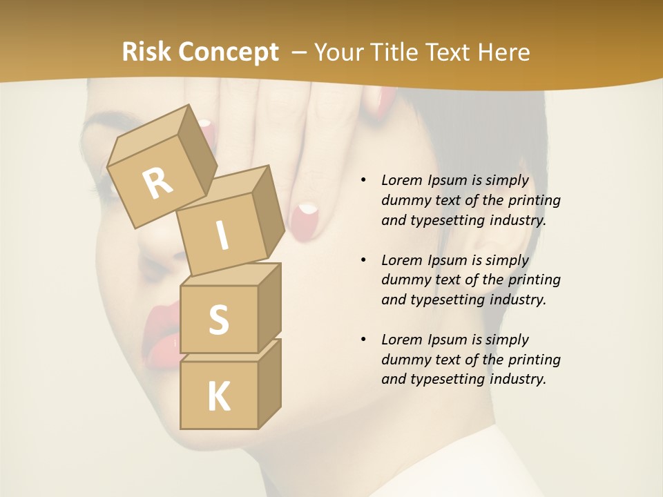 A Woman With Red Nail Polish On Her Nails PowerPoint Template