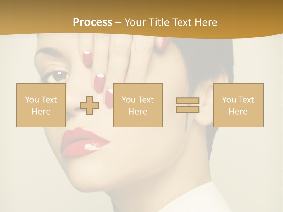 A Woman With Red Nail Polish On Her Nails PowerPoint Template