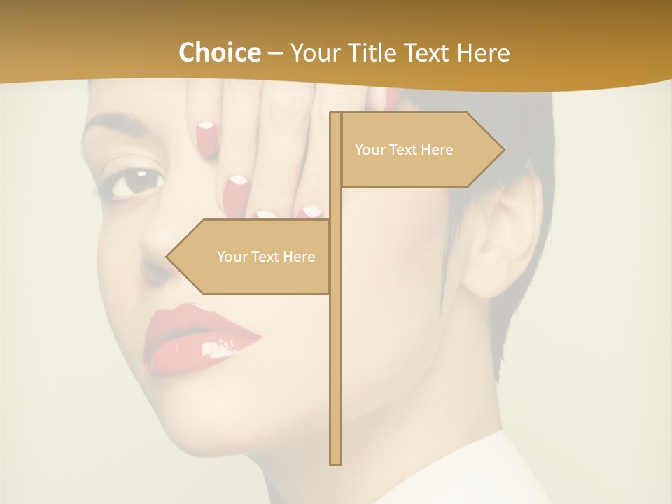 A Woman With Red Nail Polish On Her Nails PowerPoint Template