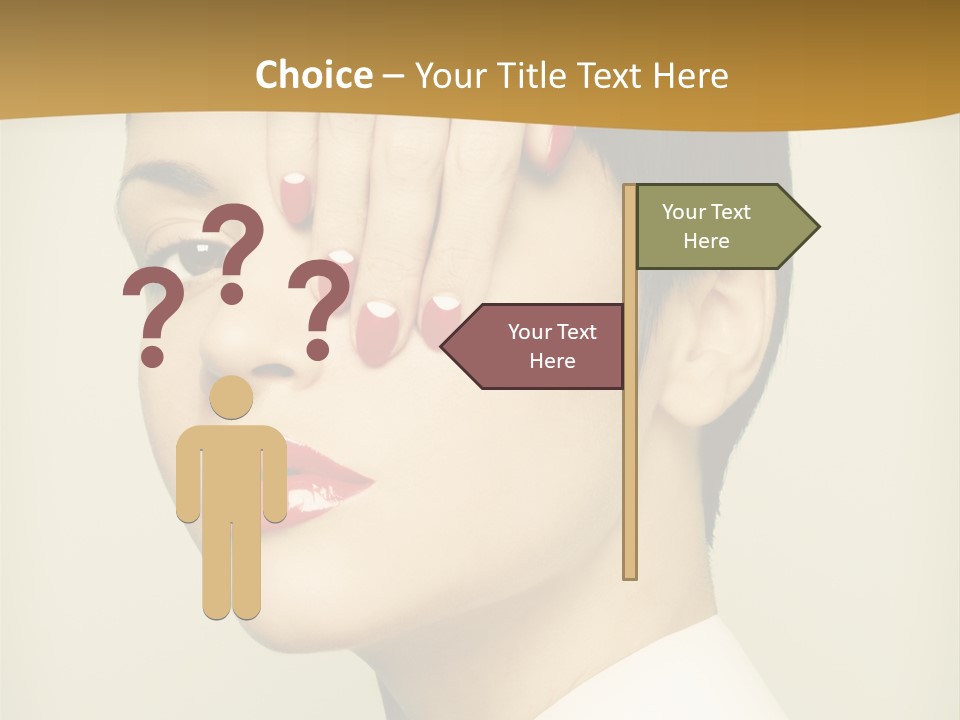 A Woman With Red Nail Polish On Her Nails PowerPoint Template