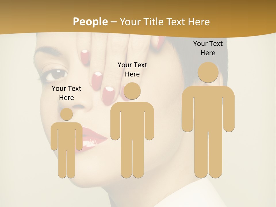 A Woman With Red Nail Polish On Her Nails PowerPoint Template