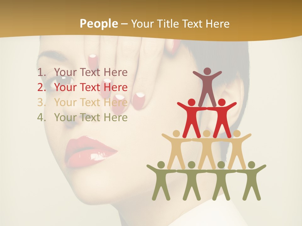 A Woman With Red Nail Polish On Her Nails PowerPoint Template