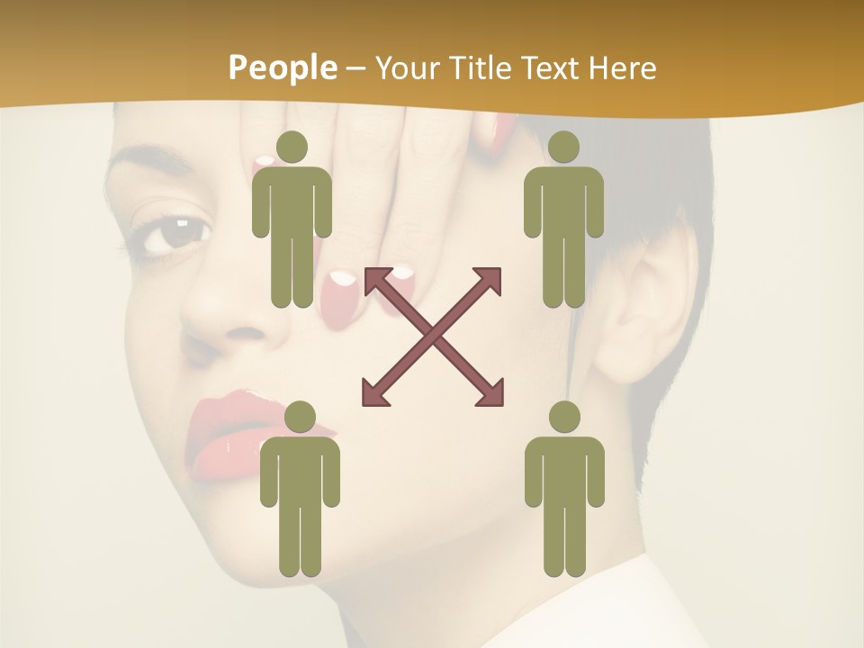 A Woman With Red Nail Polish On Her Nails PowerPoint Template