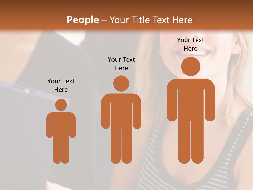 A Group Of Young People Looking At Something On A Tablet PowerPoint Template