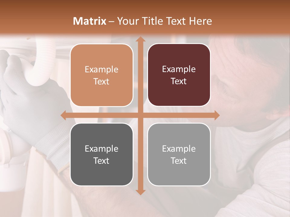 A Man Working On A Pipe In A Kitchen PowerPoint Template