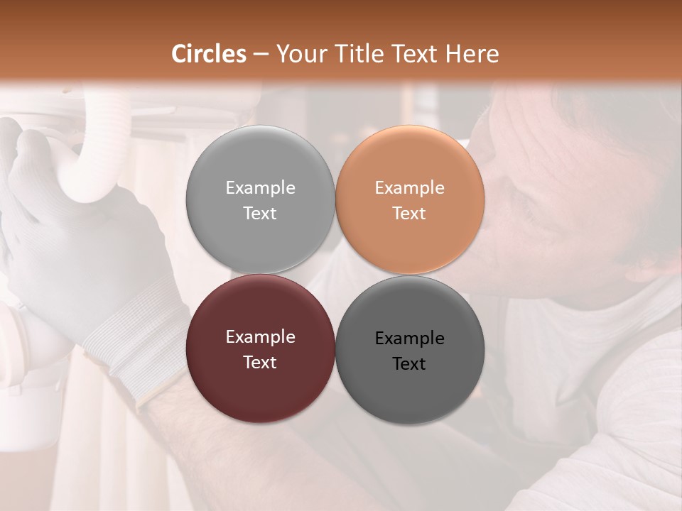 A Man Working On A Pipe In A Kitchen PowerPoint Template