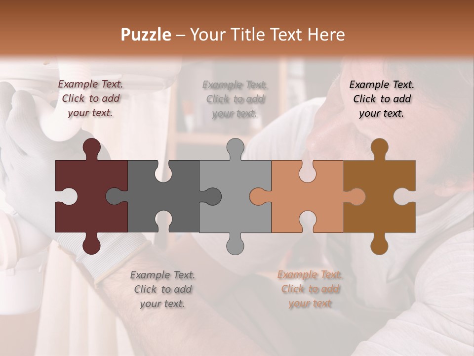 A Man Working On A Pipe In A Kitchen PowerPoint Template