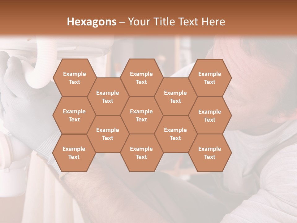 A Man Working On A Pipe In A Kitchen PowerPoint Template