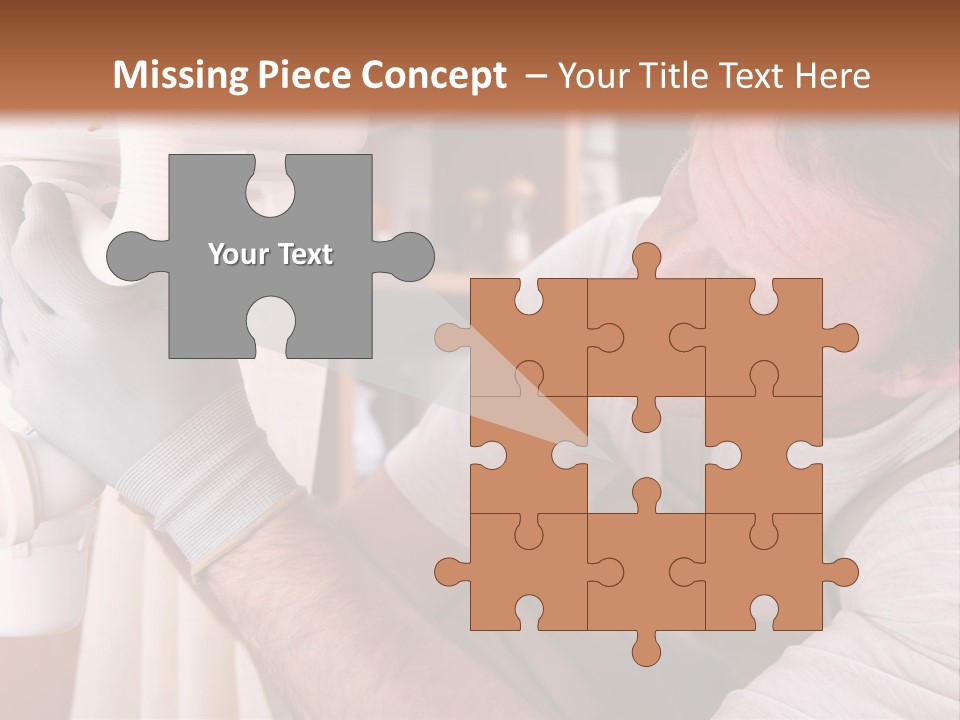 A Man Working On A Pipe In A Kitchen PowerPoint Template