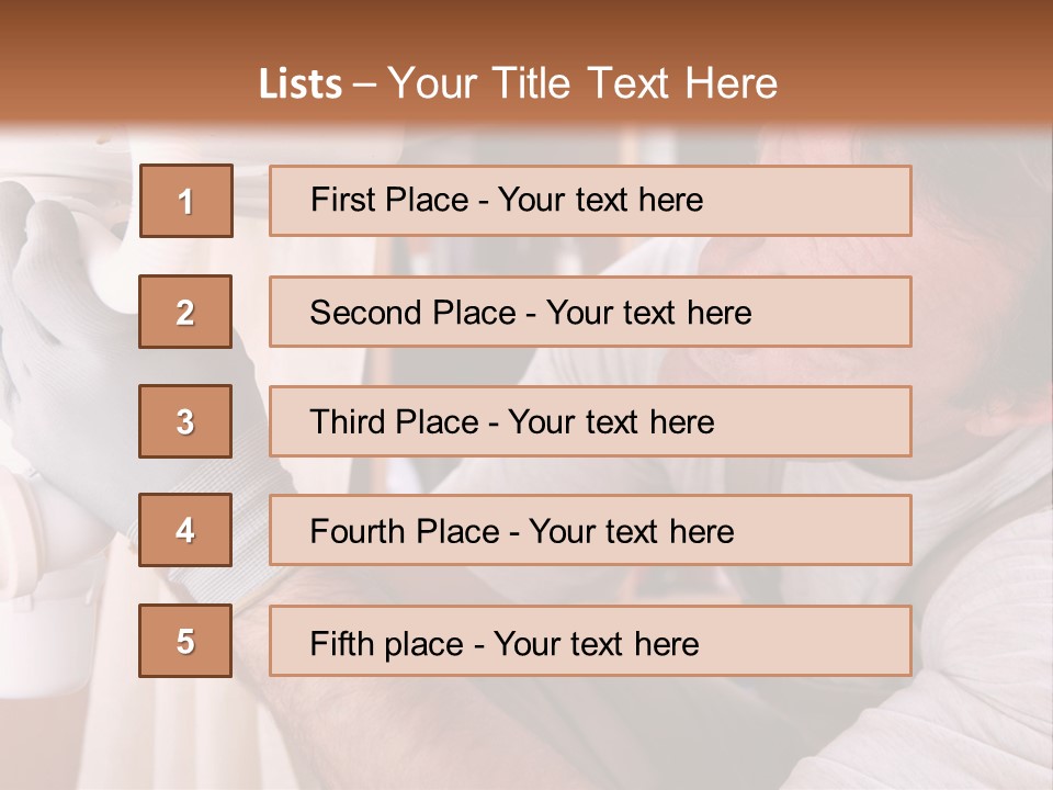 A Man Working On A Pipe In A Kitchen PowerPoint Template