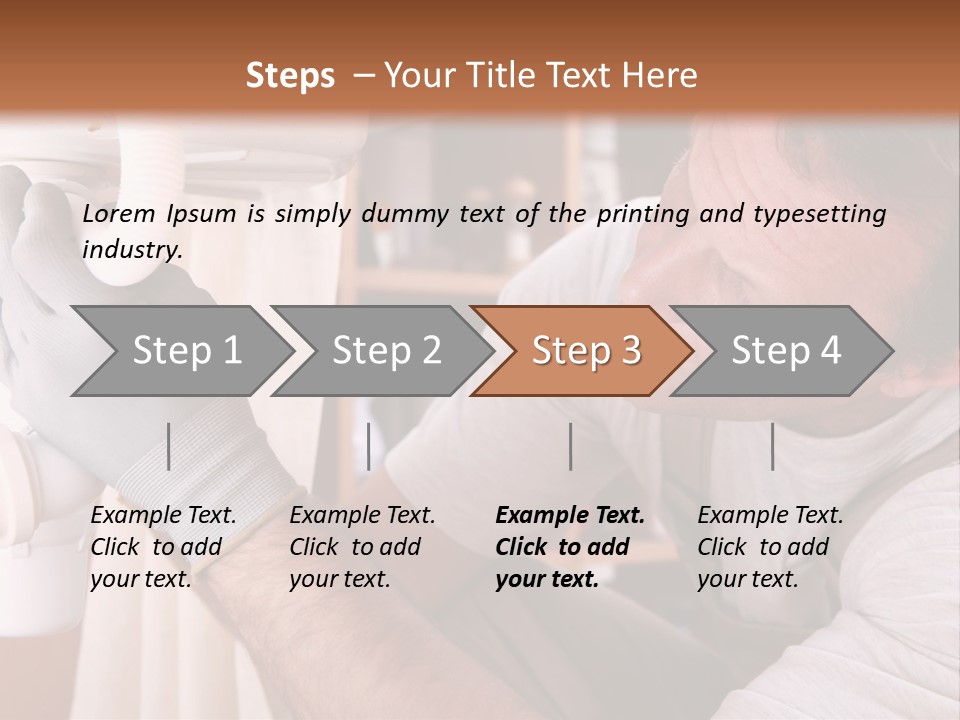 A Man Working On A Pipe In A Kitchen PowerPoint Template