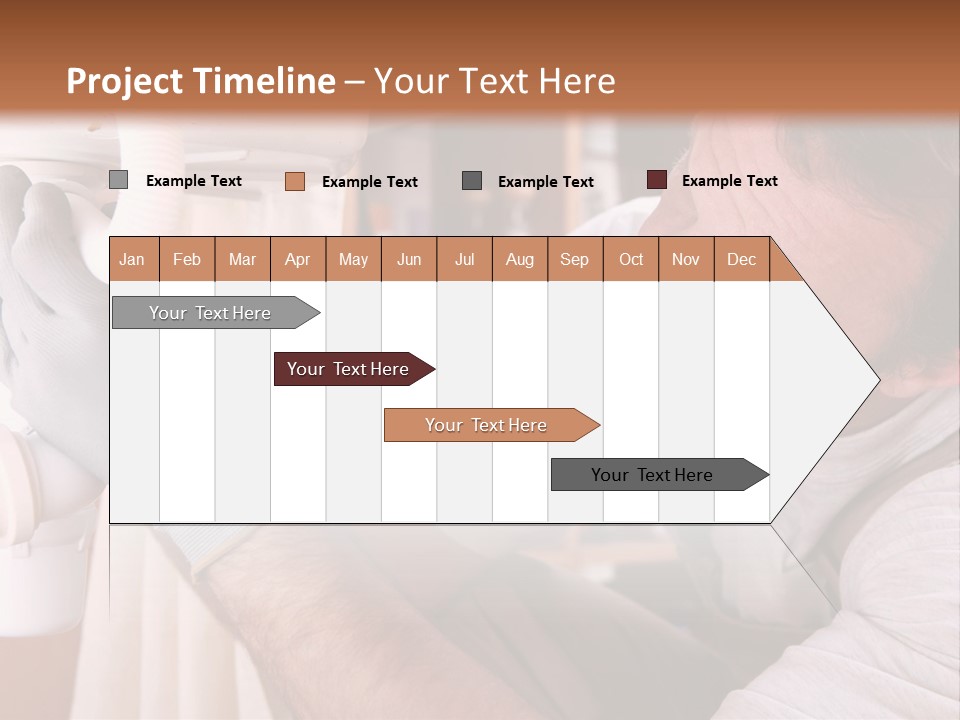 A Man Working On A Pipe In A Kitchen PowerPoint Template