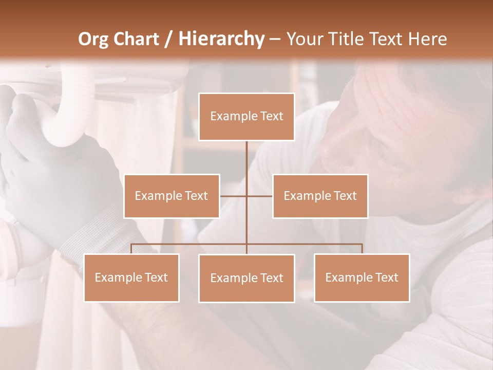 A Man Working On A Pipe In A Kitchen PowerPoint Template