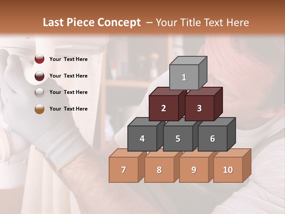 A Man Working On A Pipe In A Kitchen PowerPoint Template