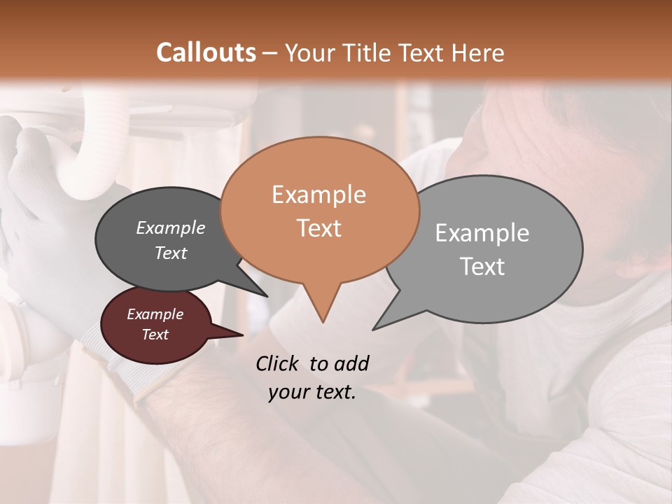 A Man Working On A Pipe In A Kitchen PowerPoint Template