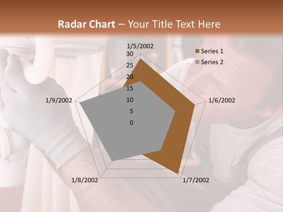 A Man Working On A Pipe In A Kitchen PowerPoint Template