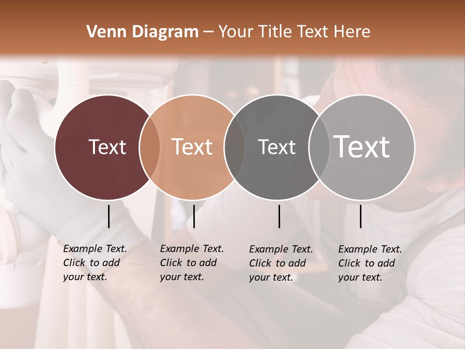 A Man Working On A Pipe In A Kitchen PowerPoint Template