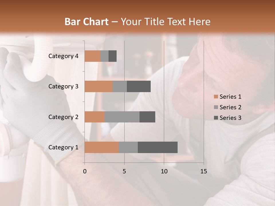 A Man Working On A Pipe In A Kitchen PowerPoint Template