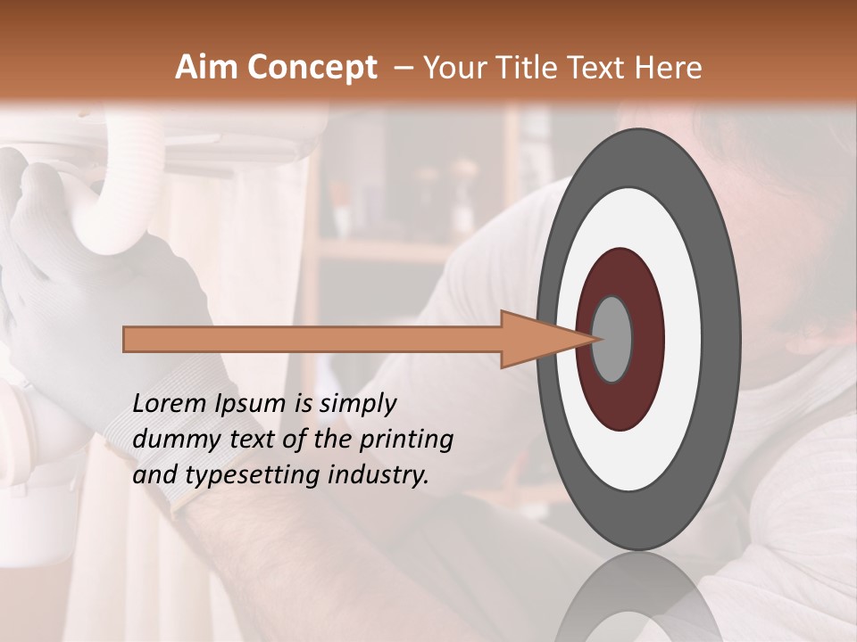 A Man Working On A Pipe In A Kitchen PowerPoint Template